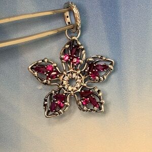 Sterling silver Demogorgon demon stranger things monster garnet pendant